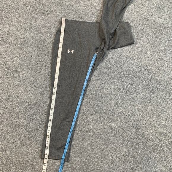 Under Armour Leggings Womens S Small Gray Fitted Heatgear Pull On Low Rise Capri - Picture 3 of 10